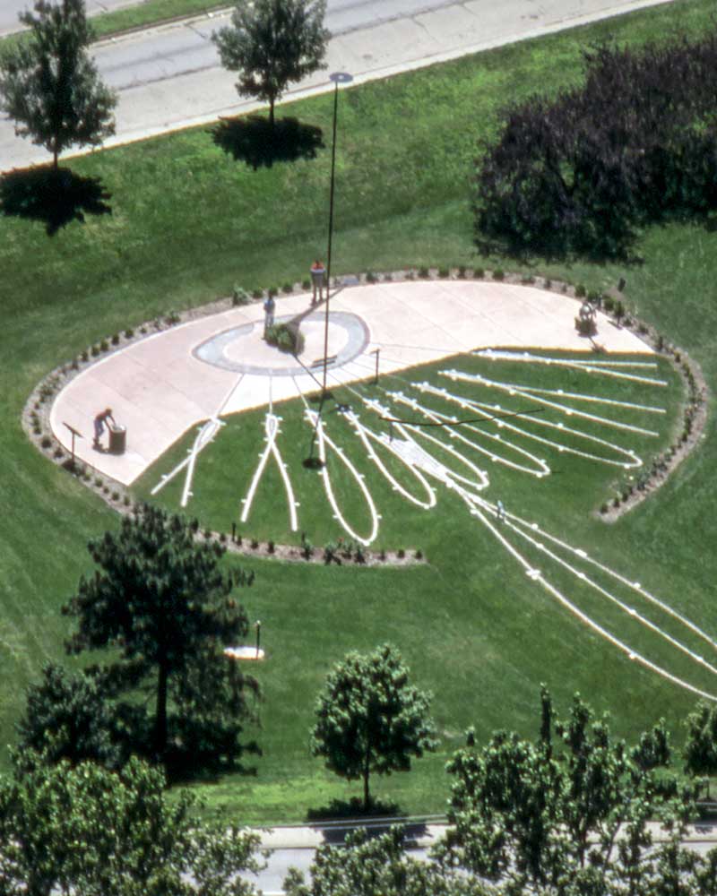 Aerial shot of the worlds greatest sundial