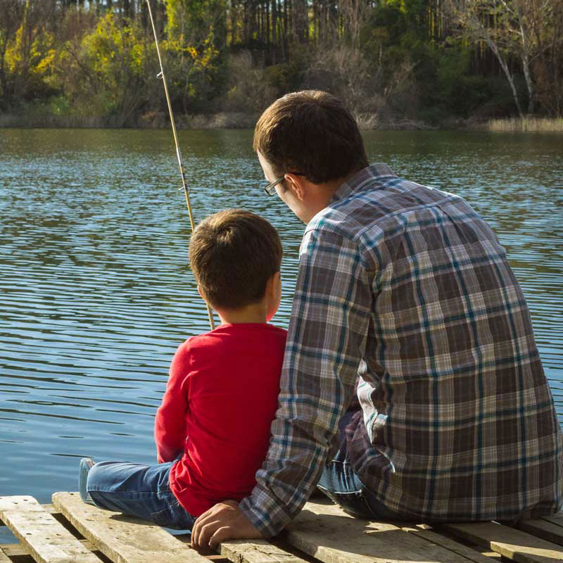 Father and son fishing